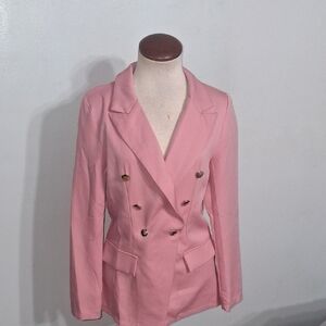 SHEIN/ Pink Double-Breasted Blazer- W Sz 6